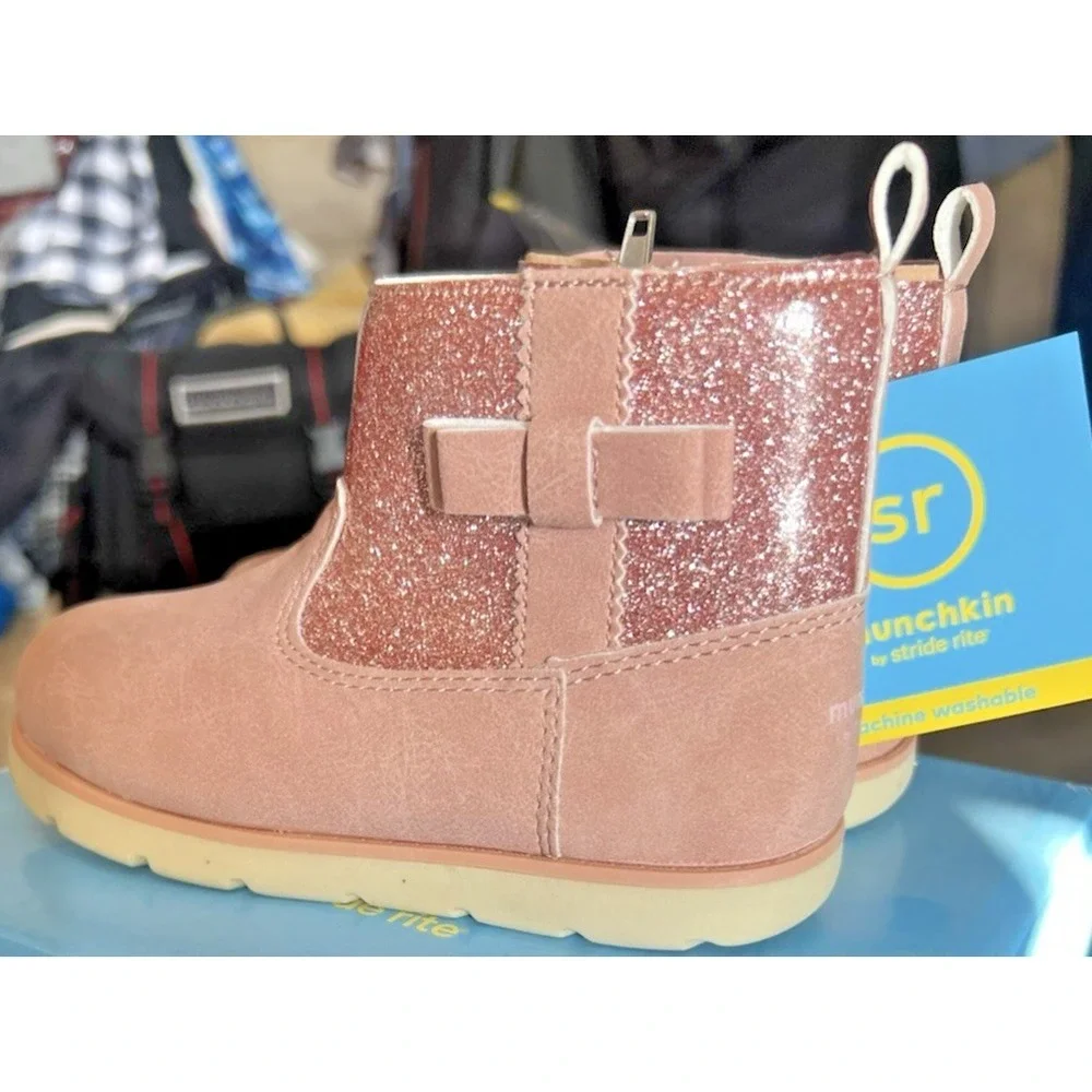 Munchkin by Stride Rite Girl's Size 9M Avalon Blush Side-Zip Boots New In Box
